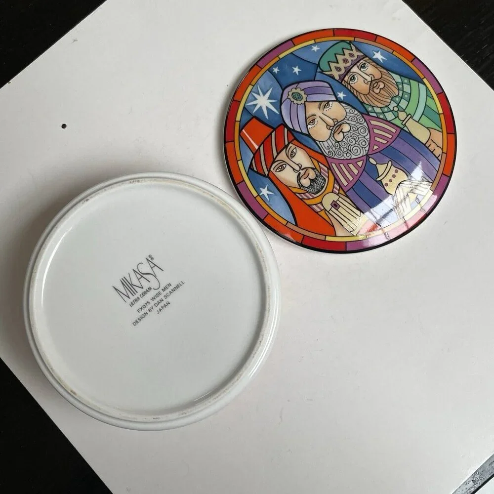 Mikasa Ultra Ceram Ceramic Round Trinket Box Dan Scannell Three Wise Men Japan